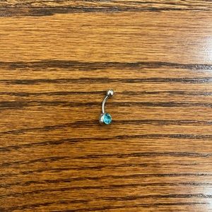 JEWELRY BOUTIQUE | Blue Stone 14 Gauge Surgical Steel Belly Ring